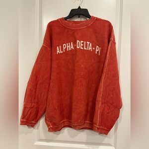 Alpha Delta Pi Red Corded Pullover Jacket Size Large